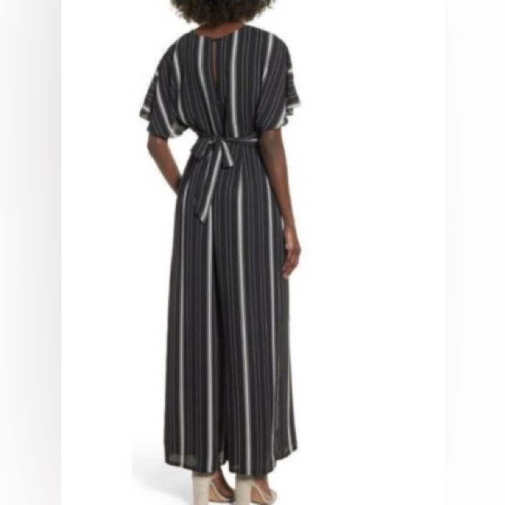 💥HP💥LEITH Wide Leg Stripe Jumpsuit – Women’s Medium — Black/White - Picture 2 of 8